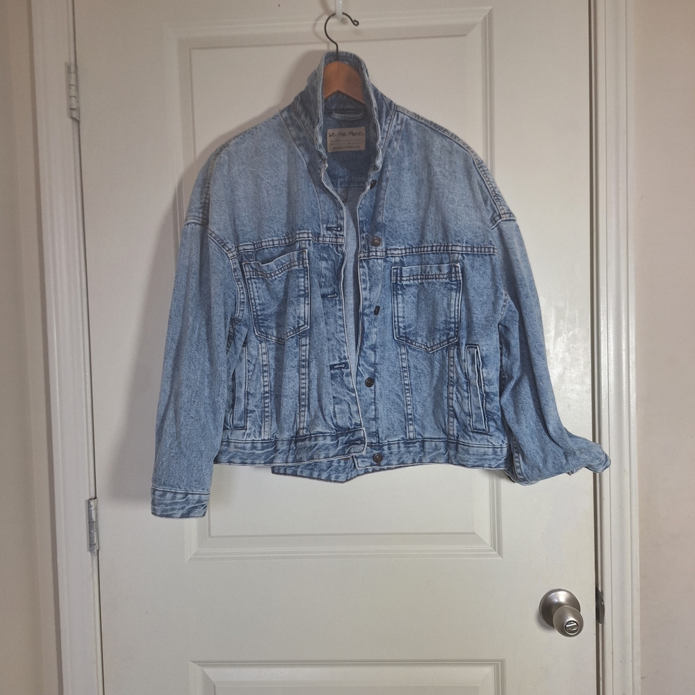 Free People We the Free Opal Swing Denim Jacket Size Small